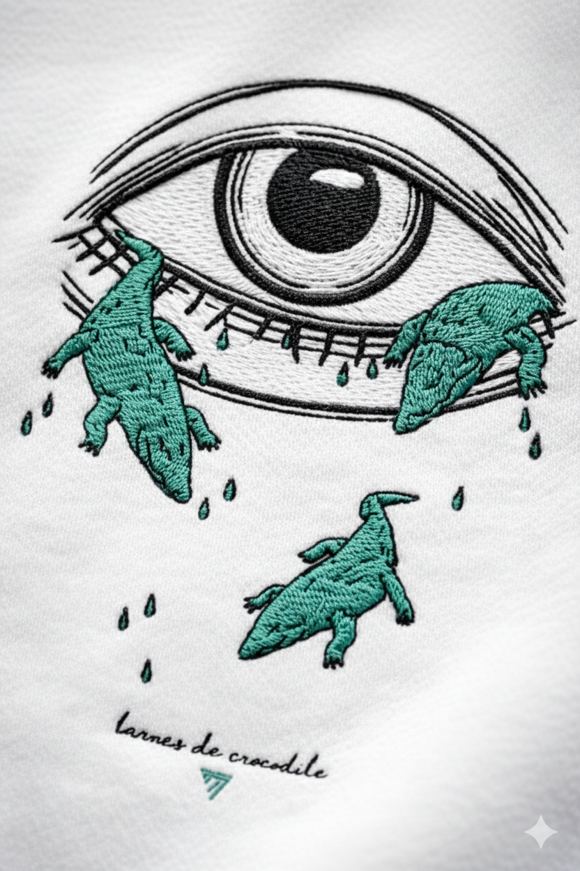 T-Shirt Brodé « Larmes de crocodiles