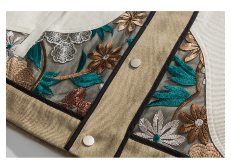 TFA – 480g | Veste Oversize Broderies Florales Édition Limitée