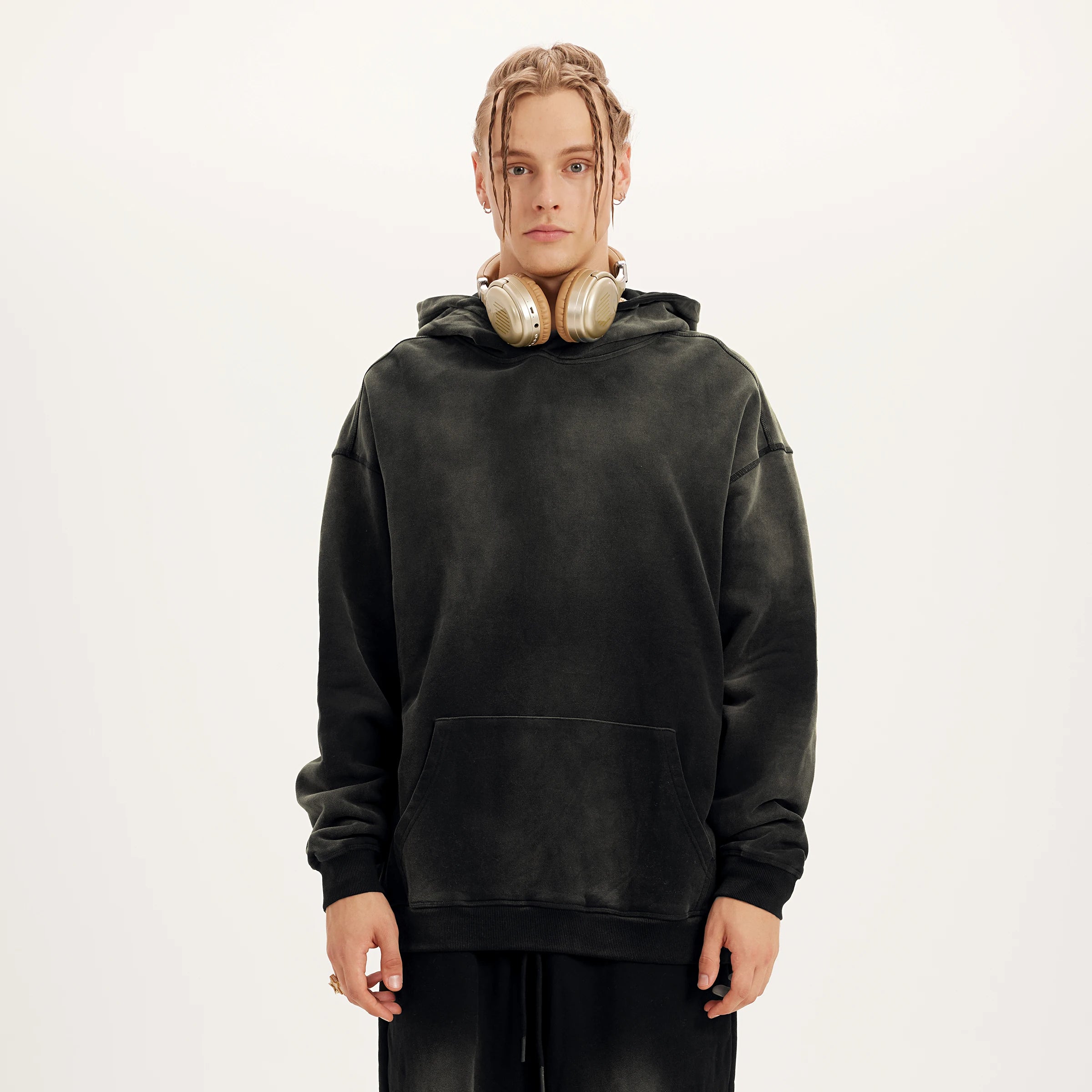 SWEAT À CAPUCHE OVERSIZE 400GSM – EFFET USÉ