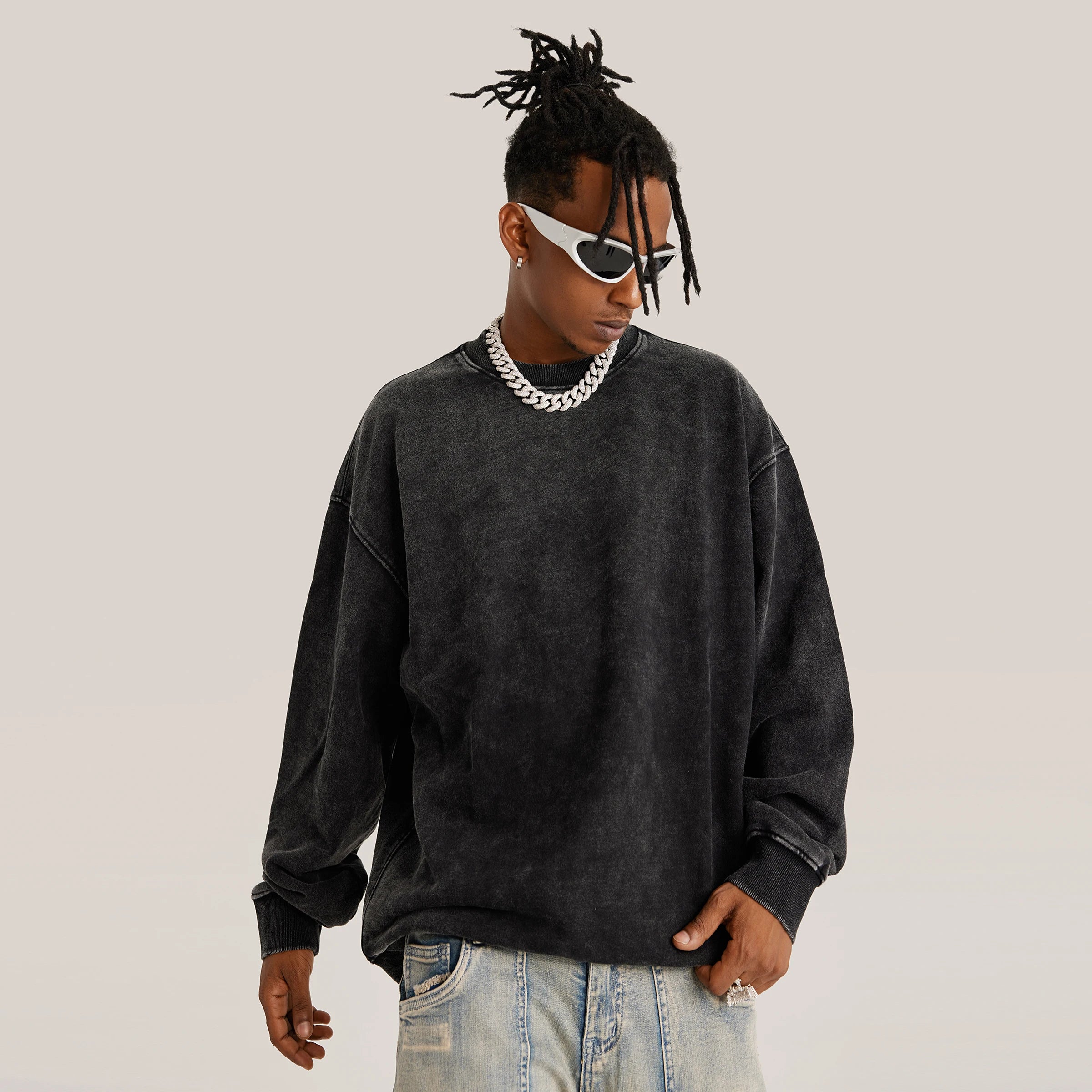 KUNO – 440g | Sweat Oversize Effet Usé