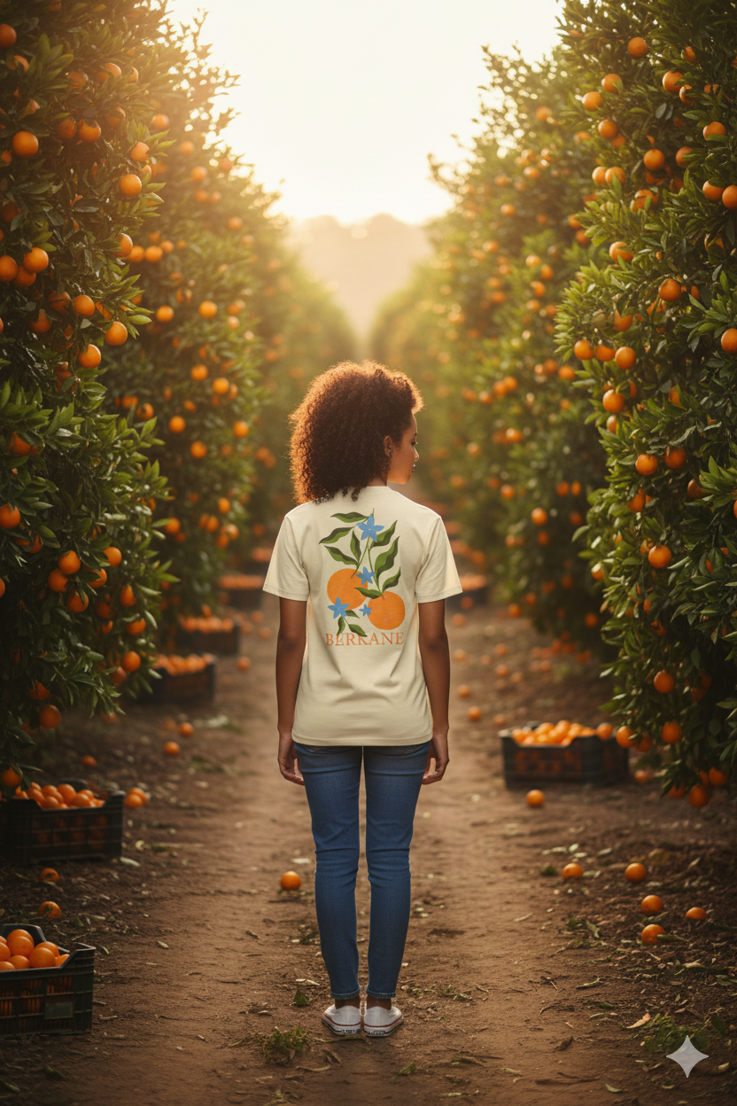 T-shirt Berkane – Fleurs & Agrumes 240 g/m² | Coton BIO