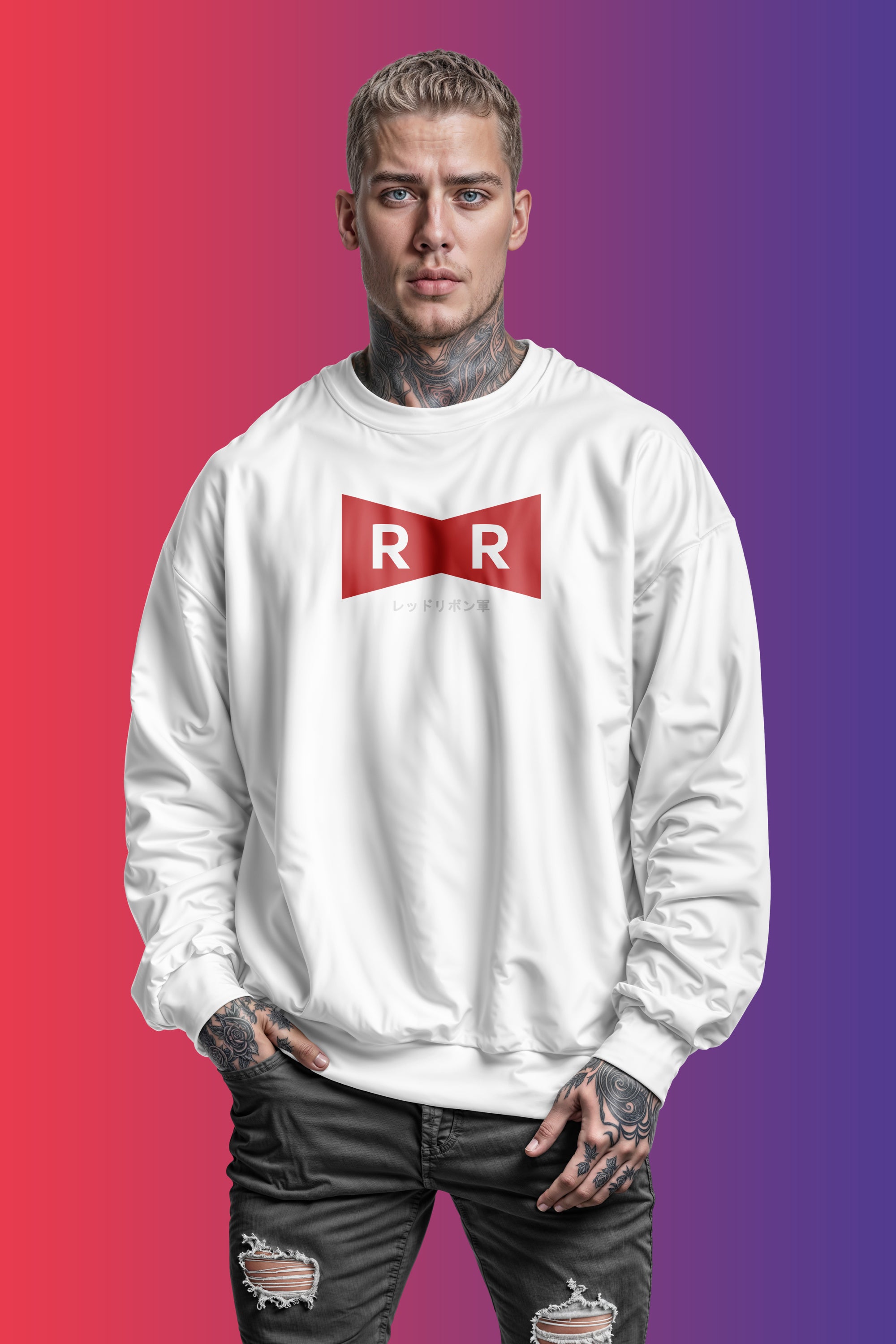Sweat Ruban Rouge 380 g/m² – Symbole Légendaire de DBZ