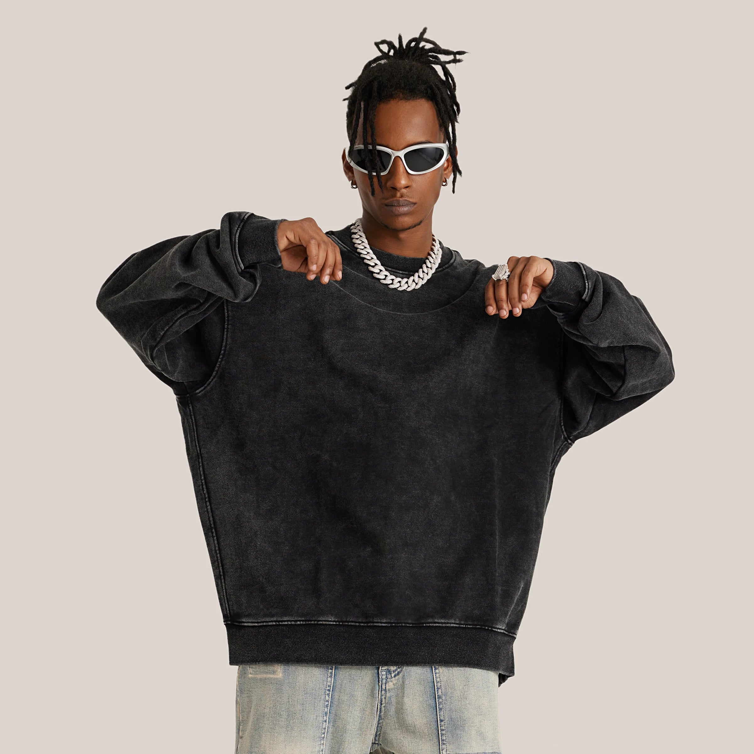 KUNO – 440g | Sweat Oversize Effet Usé