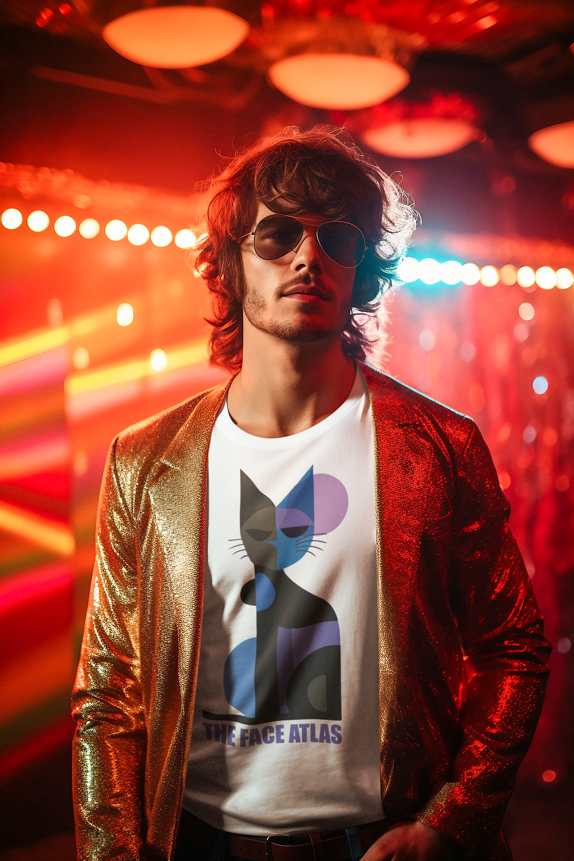 T-shirt Chat Géométrique 240 g/m² | Coton Premium