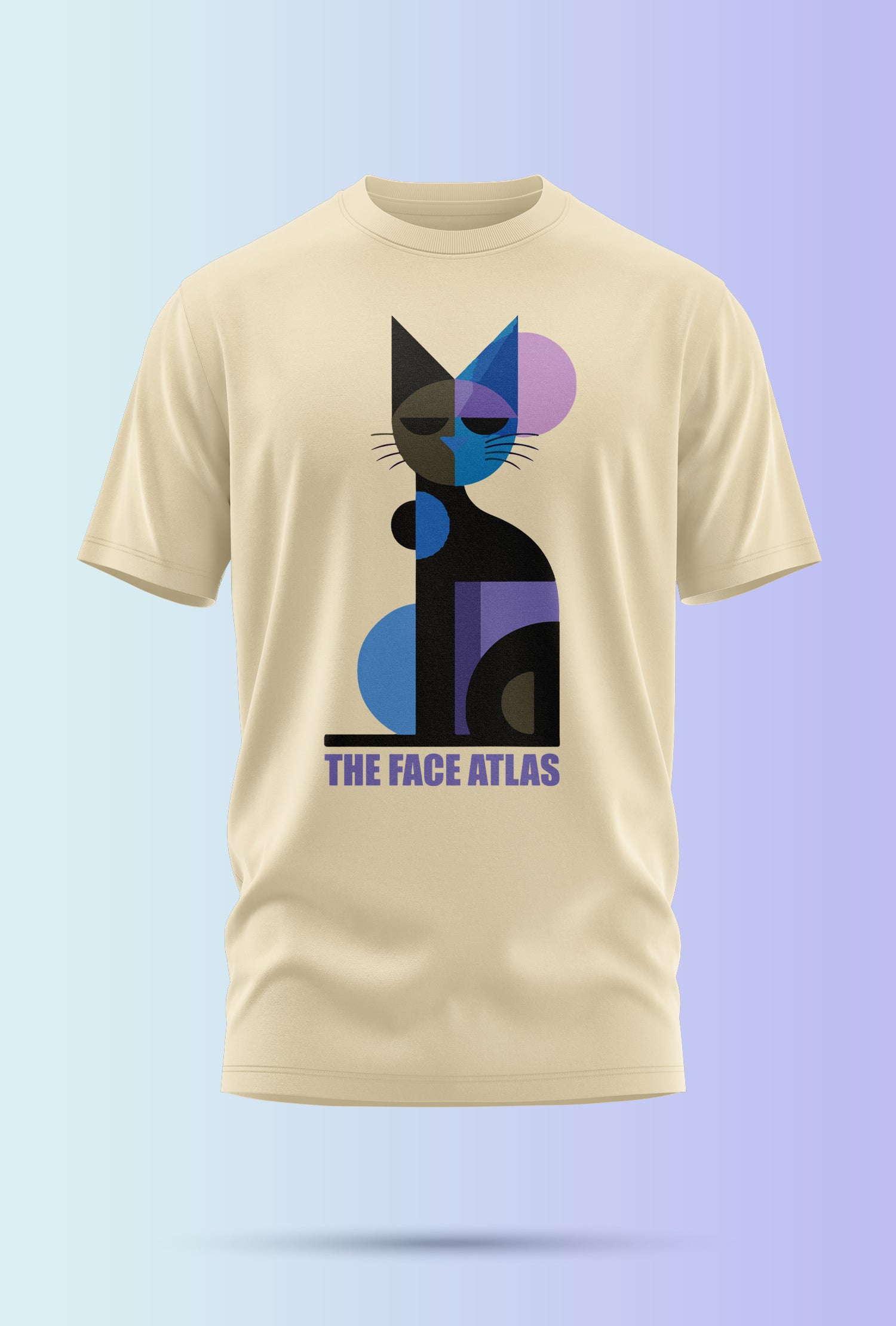 T-shirt Chat Géométrique 240 g/m² | Coton Premium