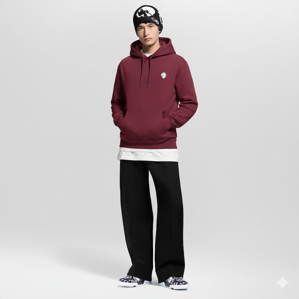 Sweat à capuche lion premium – douceur et tenue durables