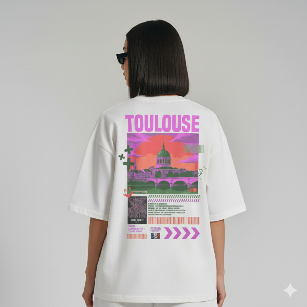 T-shirt Toulouse oversize — 240 g/m², coton peigné