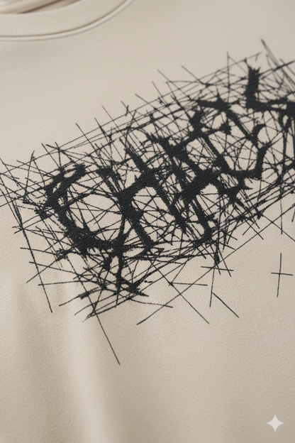 Sweatshirt Oversize Noir – Chaos Script Brodé