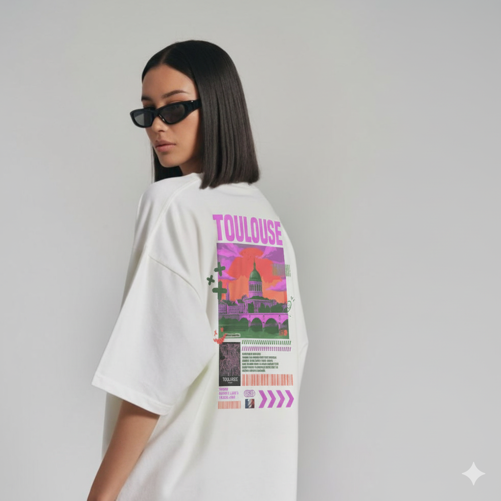 T-shirt Toulouse oversize — 240 g/m², coton peigné
