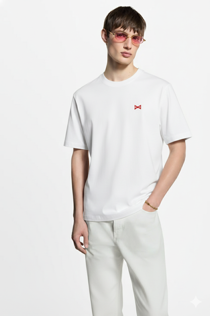 T-shirt brodé Ruban Rouge – Coton Bio