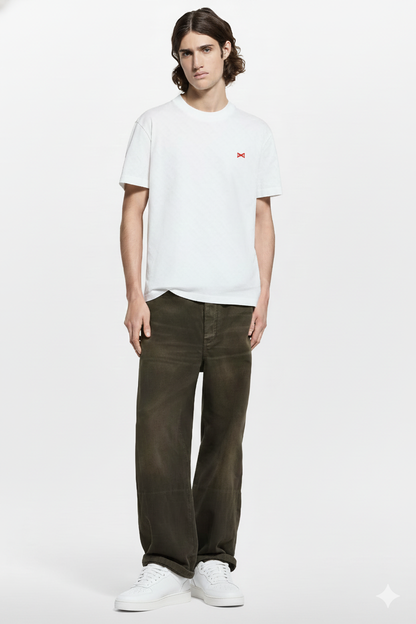 T-shirt brodé Ruban Rouge – Coton Bio