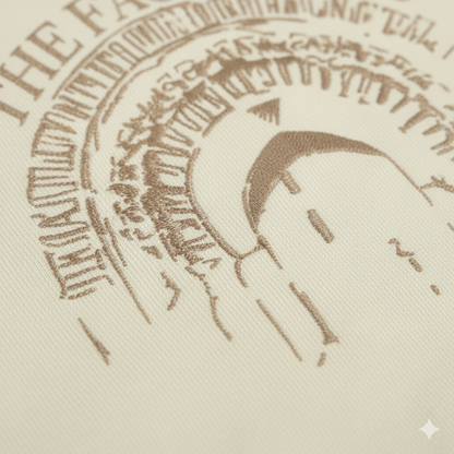 T-shirt Oversize Brodé – Arche Patrimoniale en Coton Lourd 425GSM