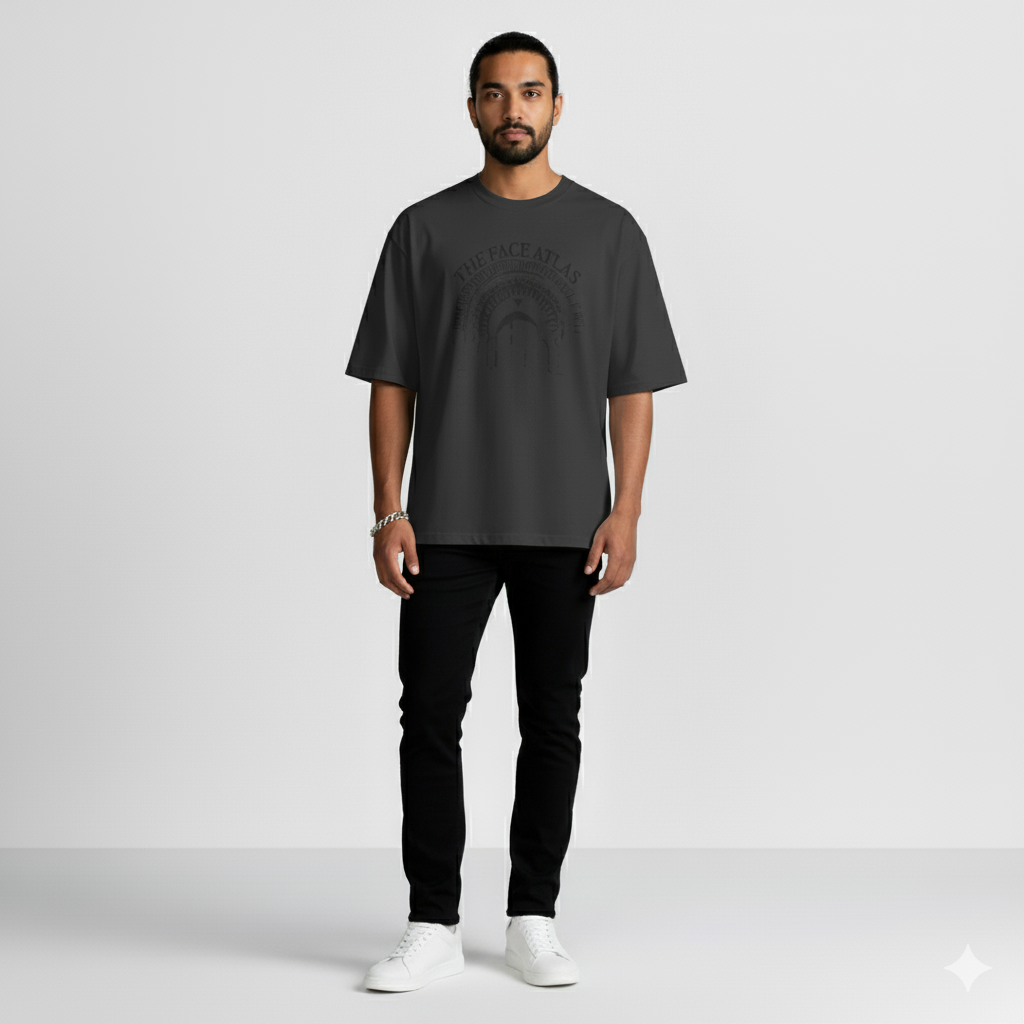 T-shirt Oversize Brodé – L'Arche Patrimoniale en Coton Lourd 425GSM