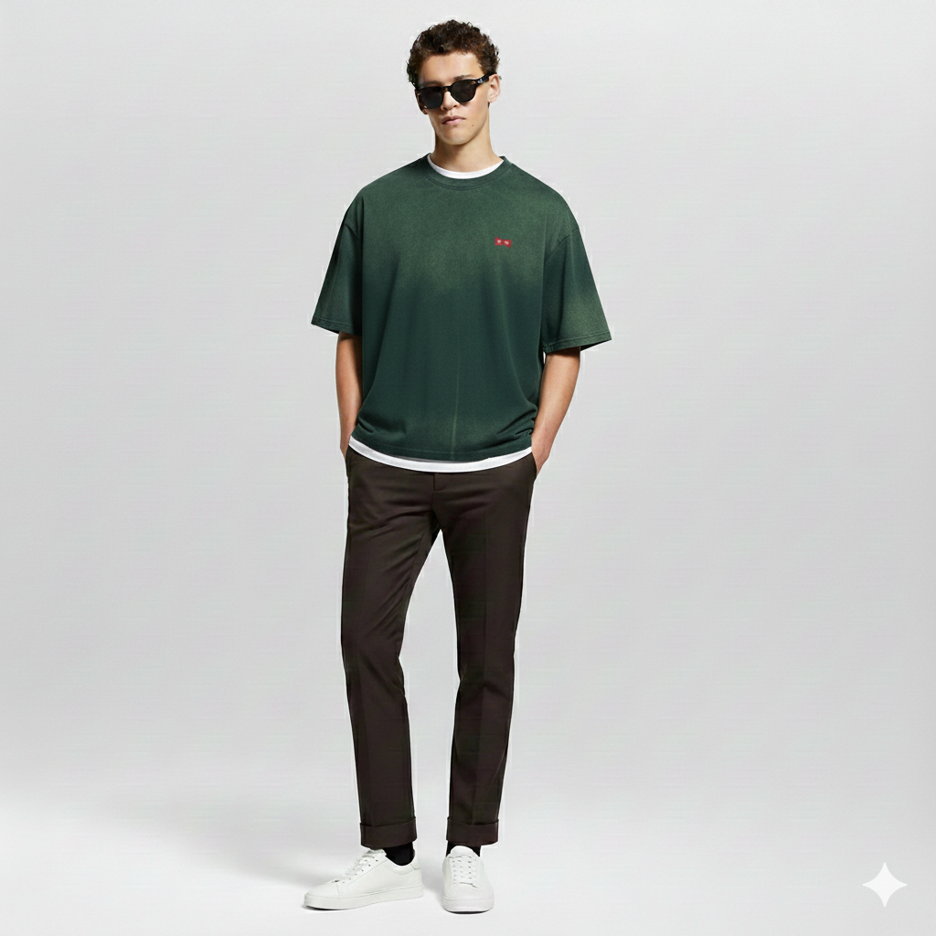 T-SHIRT RUBAN ROUGE TIE-DYE 260 G/M² – CHAOS MAÎTRISÉ