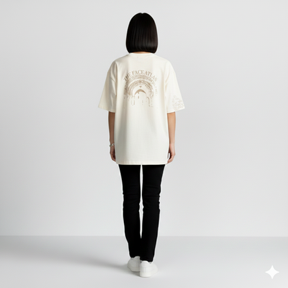 T-shirt Oversize Brodé – Arche Patrimoniale en Coton Lourd 425GSM