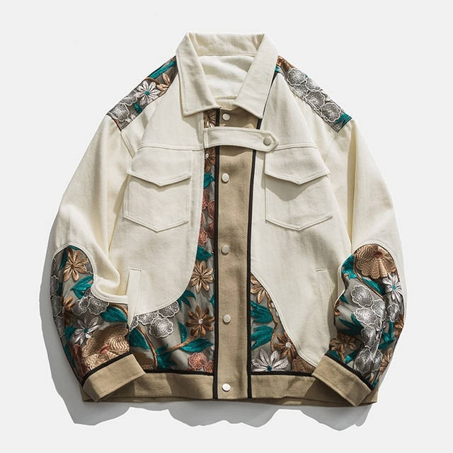 TFA – 480g | Veste Oversize Broderies Florales Édition Limitée