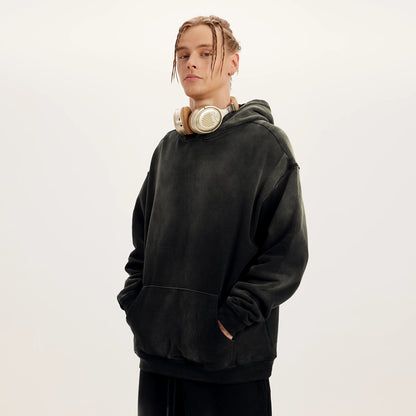 SWEAT À CAPUCHE OVERSIZE 400GSM – EFFET USÉ