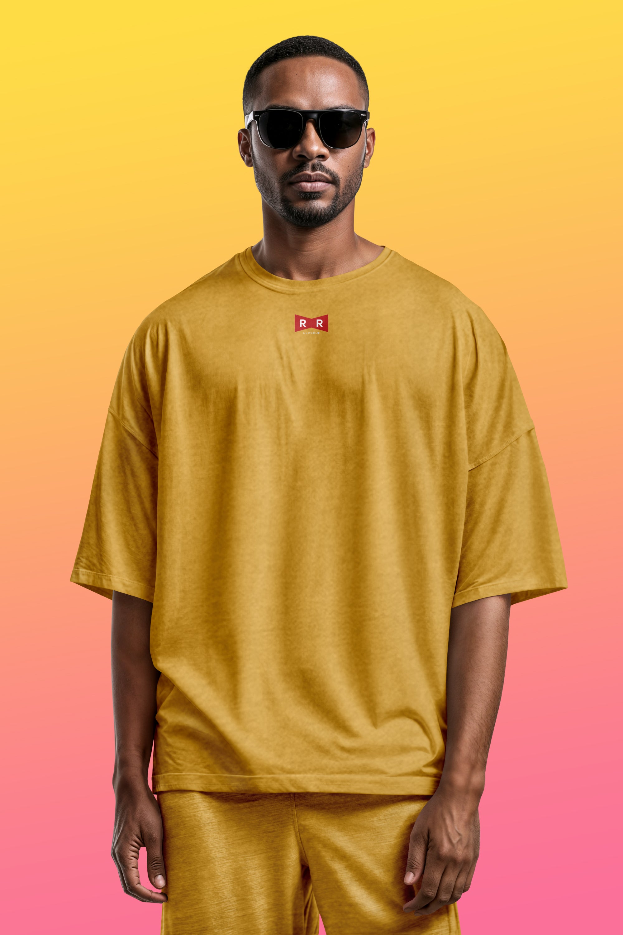 T-SHIRT RUBAN ROUGE OVERSIZE 260 G/M²