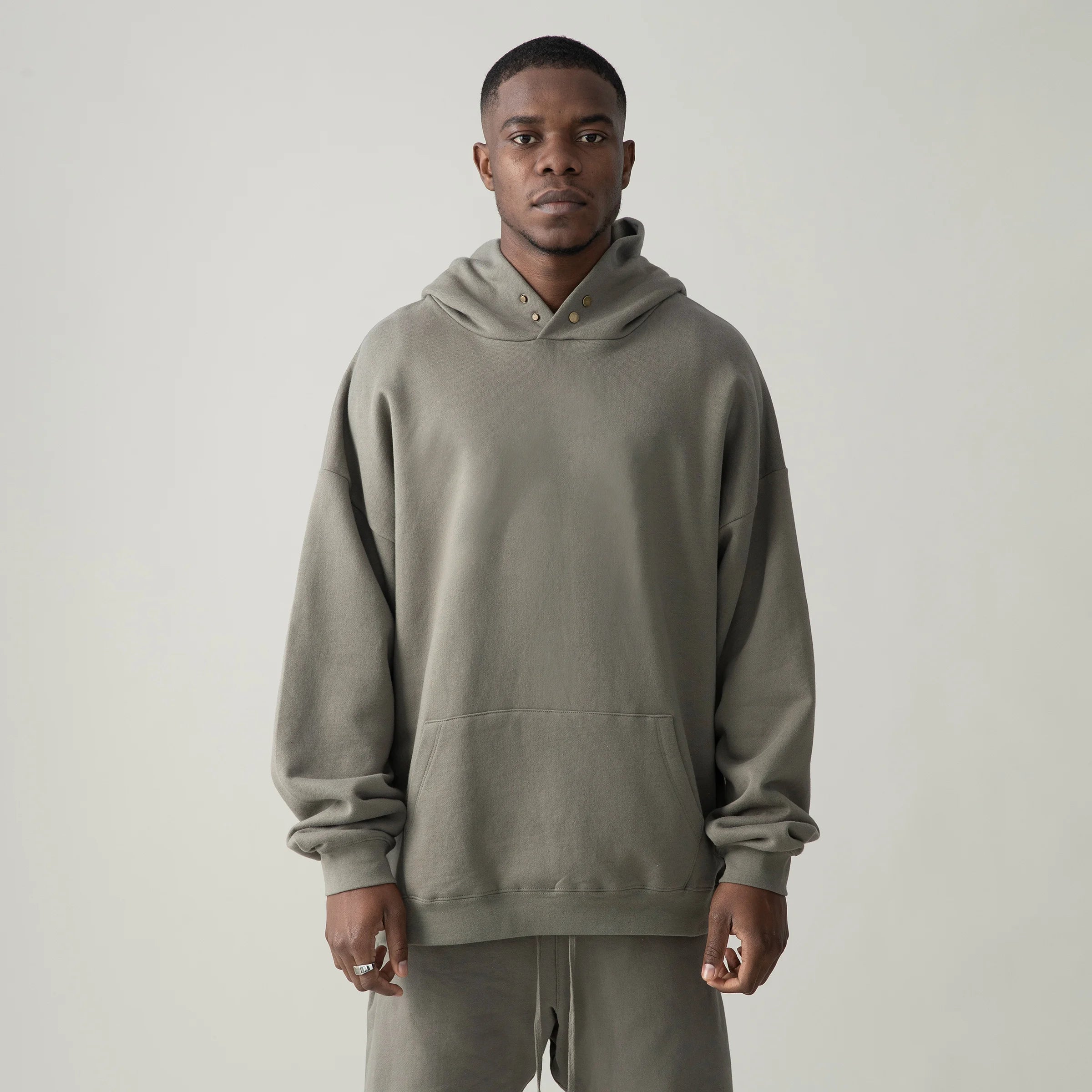 KUNO – 380g | Sweatshirt Col Pressionné Doublé Polaire