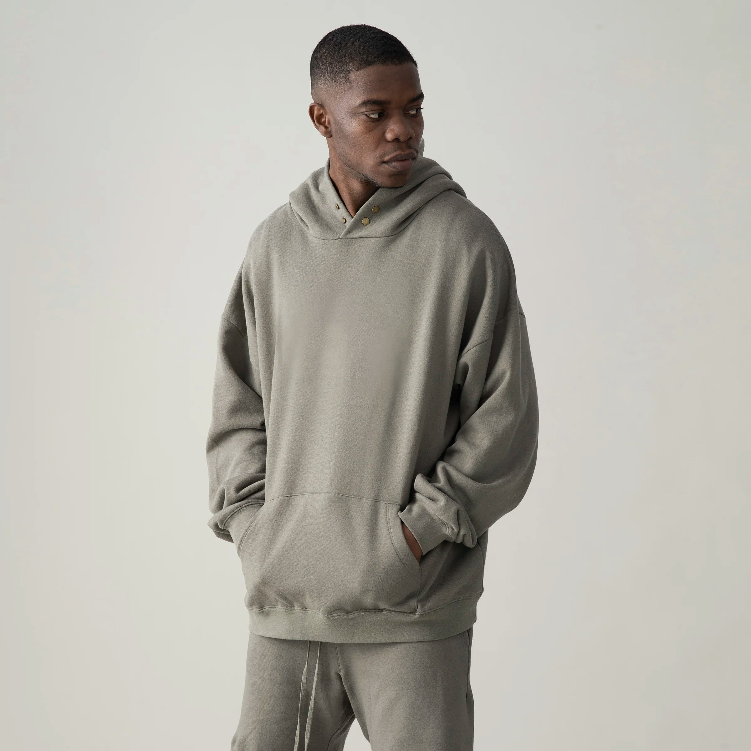 KUNO – 380g | Sweatshirt Col Pressionné Doublé Polaire
