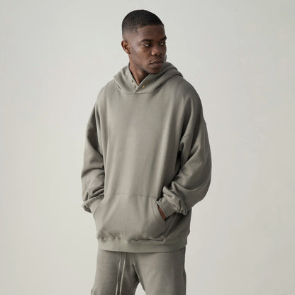 KUNO – 380g | Sweatshirt Col Pressionné Doublé Polaire