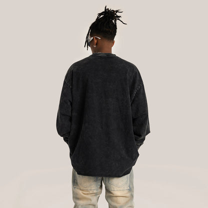 KUNO – 260g | Long Sleeve Délavé à Ourlet Brut