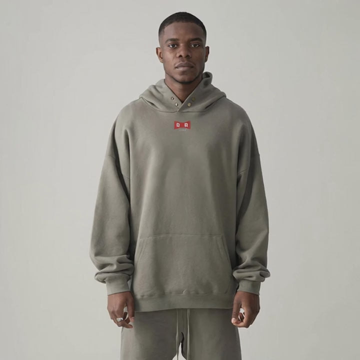 Charger la vidéo: Sweat à capuche « Ruban Rouge » — Oversize 380 g/m²