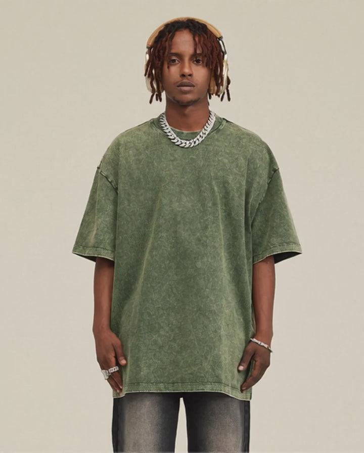 Charger la vidéo: KUNO – 285g | T-shirt Oversize Délavé Vintage