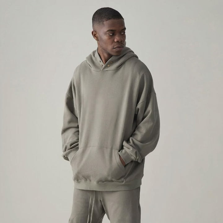 Charger la vidéo: KUNO – 380g | Sweatshirt Col Pressionné Doublé Polaire