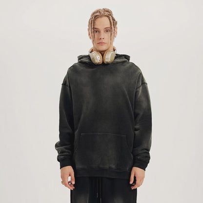 SWEAT À CAPUCHE OVERSIZE 400GSM – EFFET USÉ