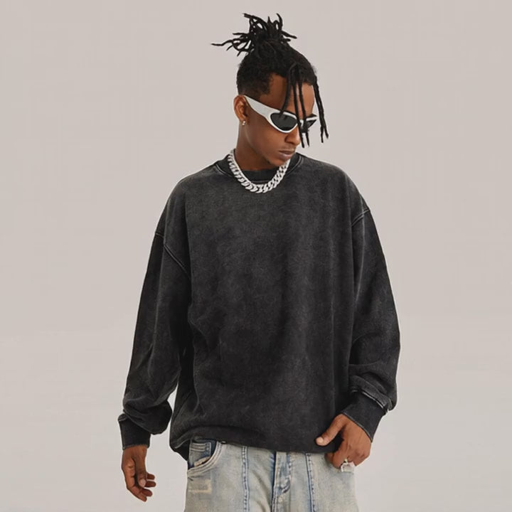 Charger la vidéo: KUNO – 440g | Sweat Oversize Effet Usé