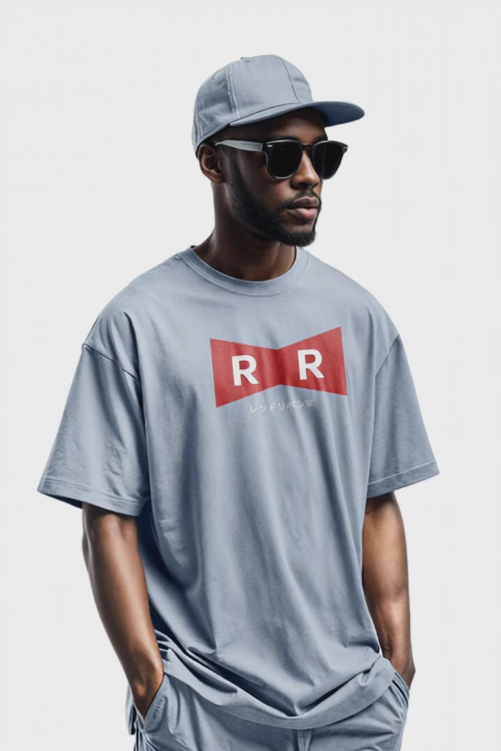 Charger la vidéo: T-SHIRT OVERSIZE 240 G/M² – RUBAN ROUGE