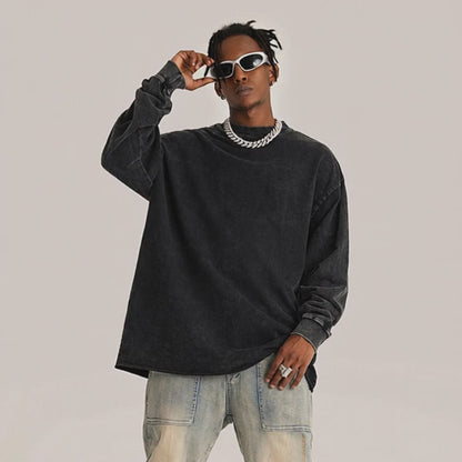 KUNO – 260g | Long Sleeve Délavé à Ourlet Brut