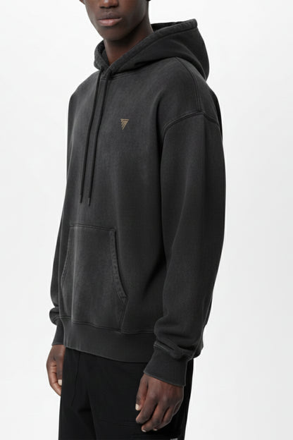 Hoodie Oversize Sun-Fade Noir 440GSM – The Face Atlas