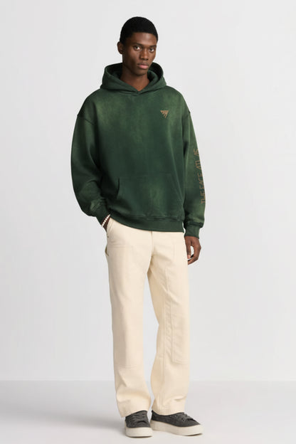 Sweat à capuche oversize 400 g/m² – coton peigné, effet washed