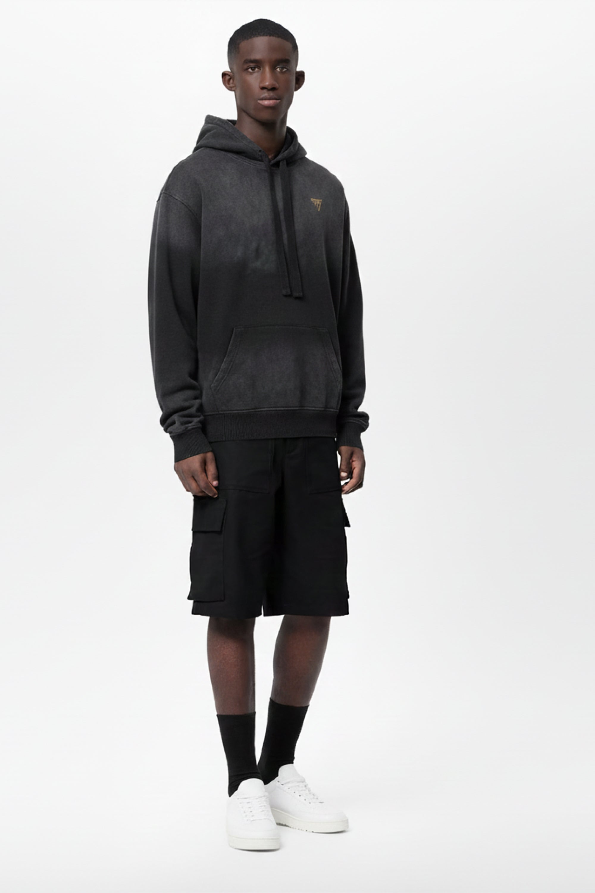 Hoodie Oversize Sun-Fade Noir 440GSM – The Face Atlas