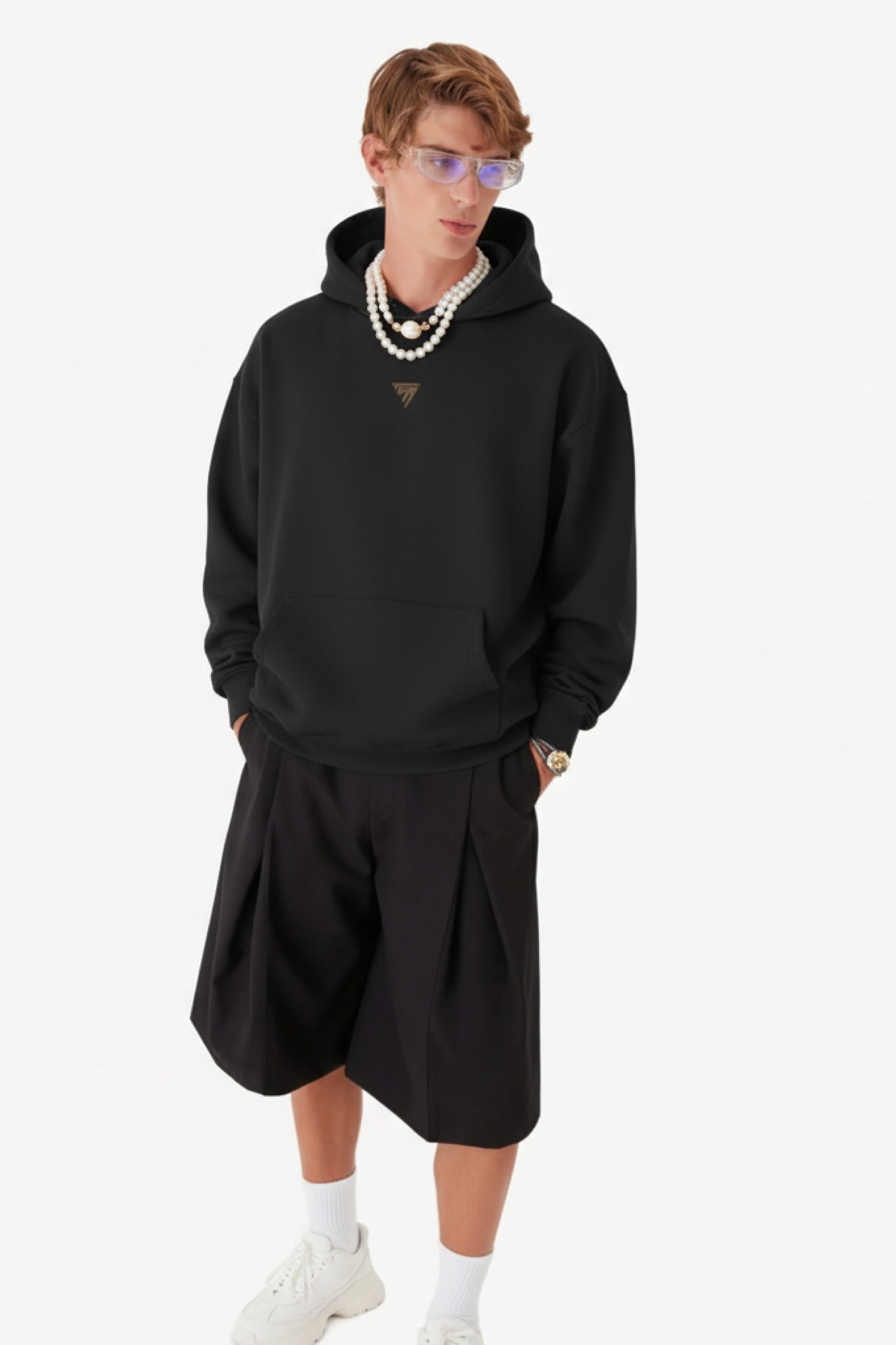 Sweat à capuche oversize 380 g/m² – coton peigné, doublé polaire