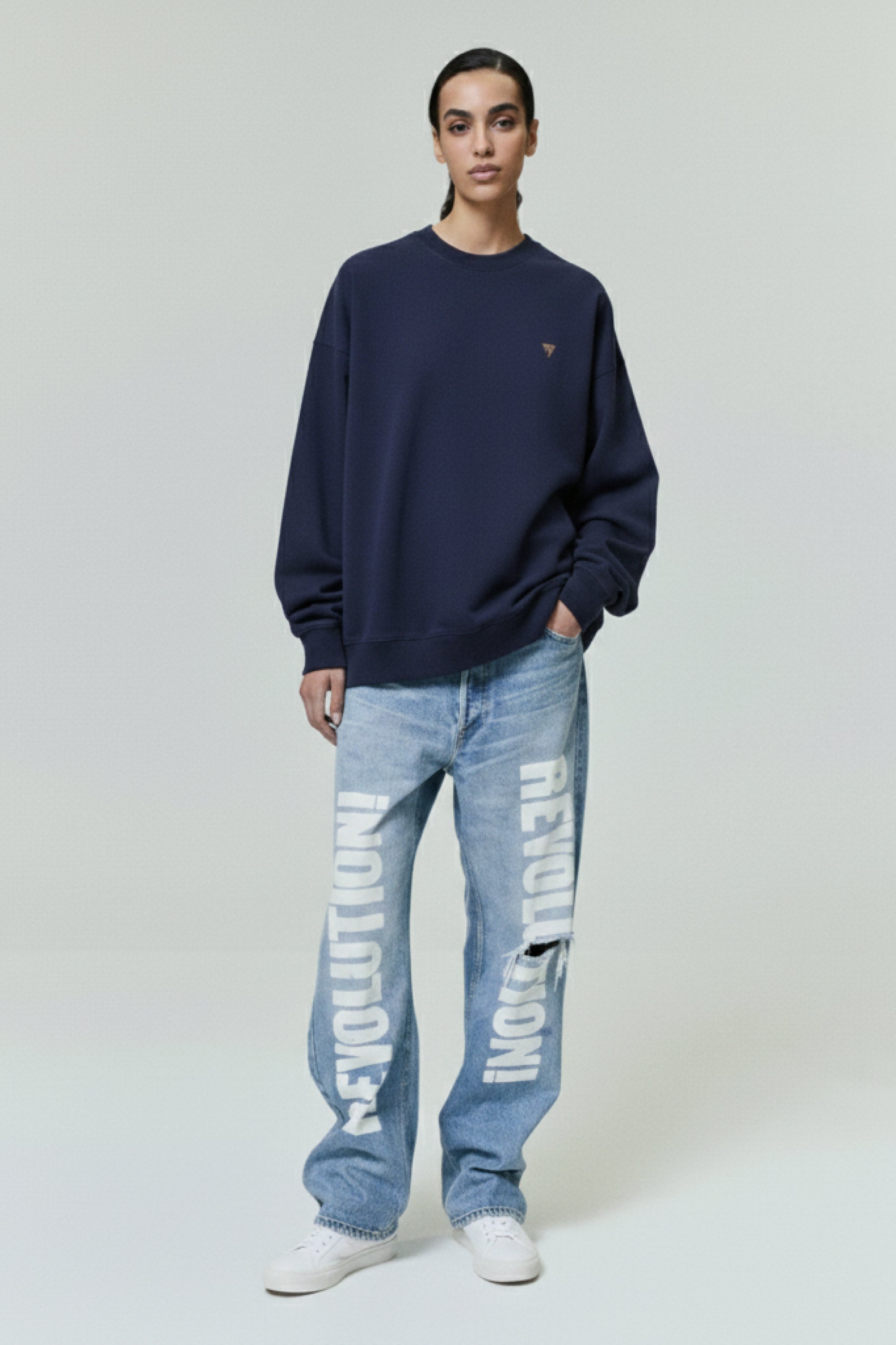 Sweatshirt Oversize 380GSM Bleu Nuit Homme