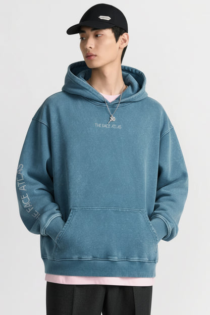 Sweat à capuche oversize 440 g/m² – coton peigné, effet washed
