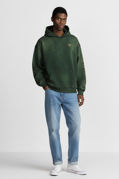 Sweat à capuche oversize 400 g/m² – coton peigné, effet washed
