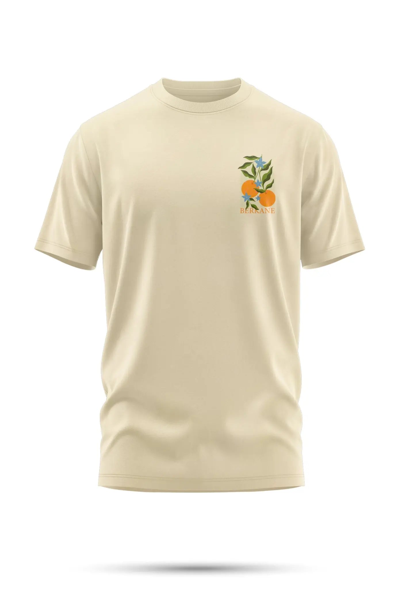 T-shirt Berkane – Fleurs & Agrumes 240 g/m² | Coton BIO - Beige / XXS - tshirt