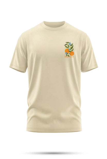 T-shirt Berkane – Fleurs & Agrumes 240 g/m² | Coton BIO - Beige / XXS - tshirt