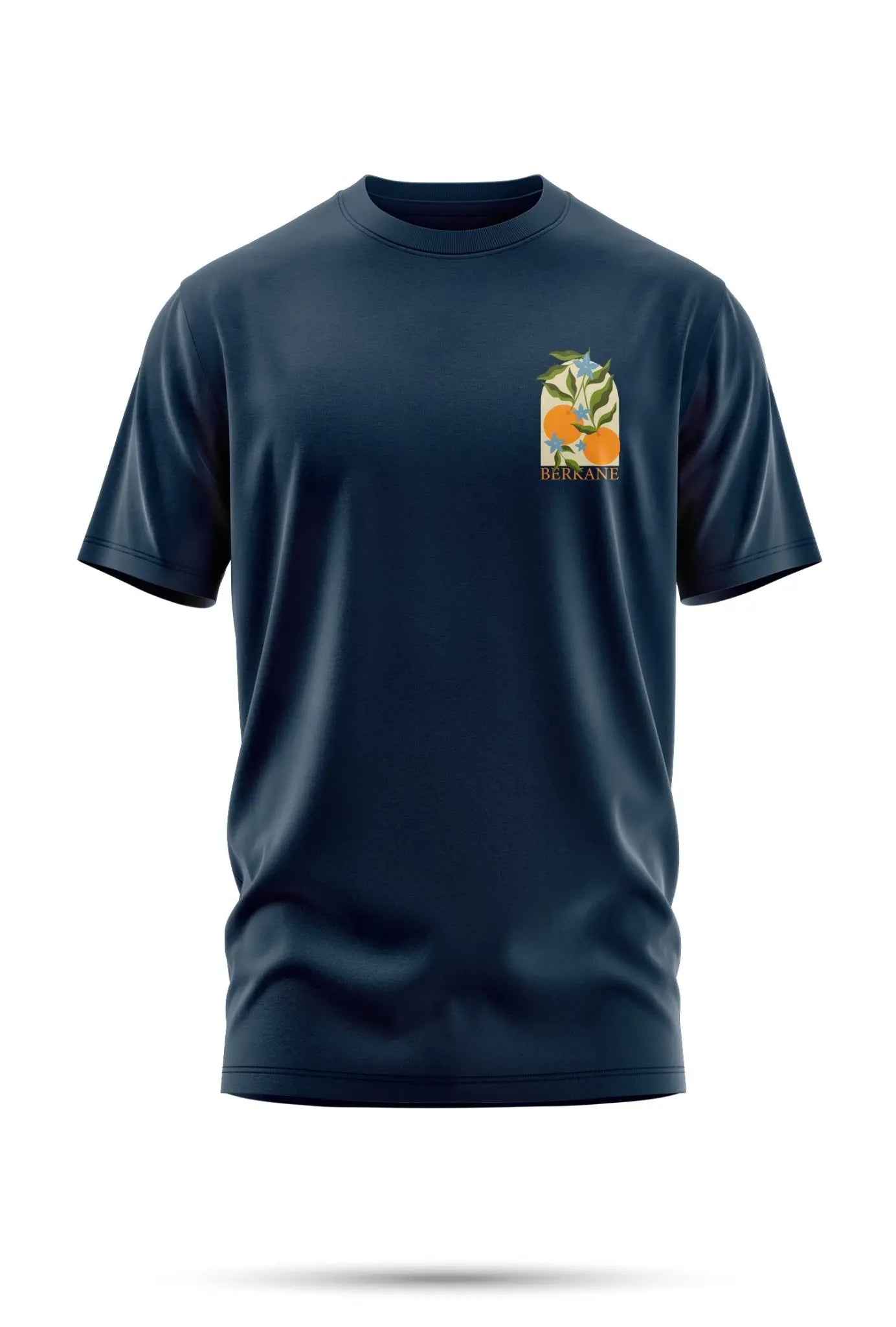 T-shirt Berkane – Fleurs & Agrumes 240 g/m² | Coton BIO - Bleu indigo / XXS - tshirt