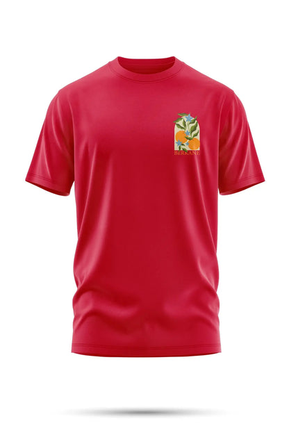 T-shirt Berkane – Fleurs & Agrumes 240 g/m² | Coton BIO - Rouge / XXS - tshirt