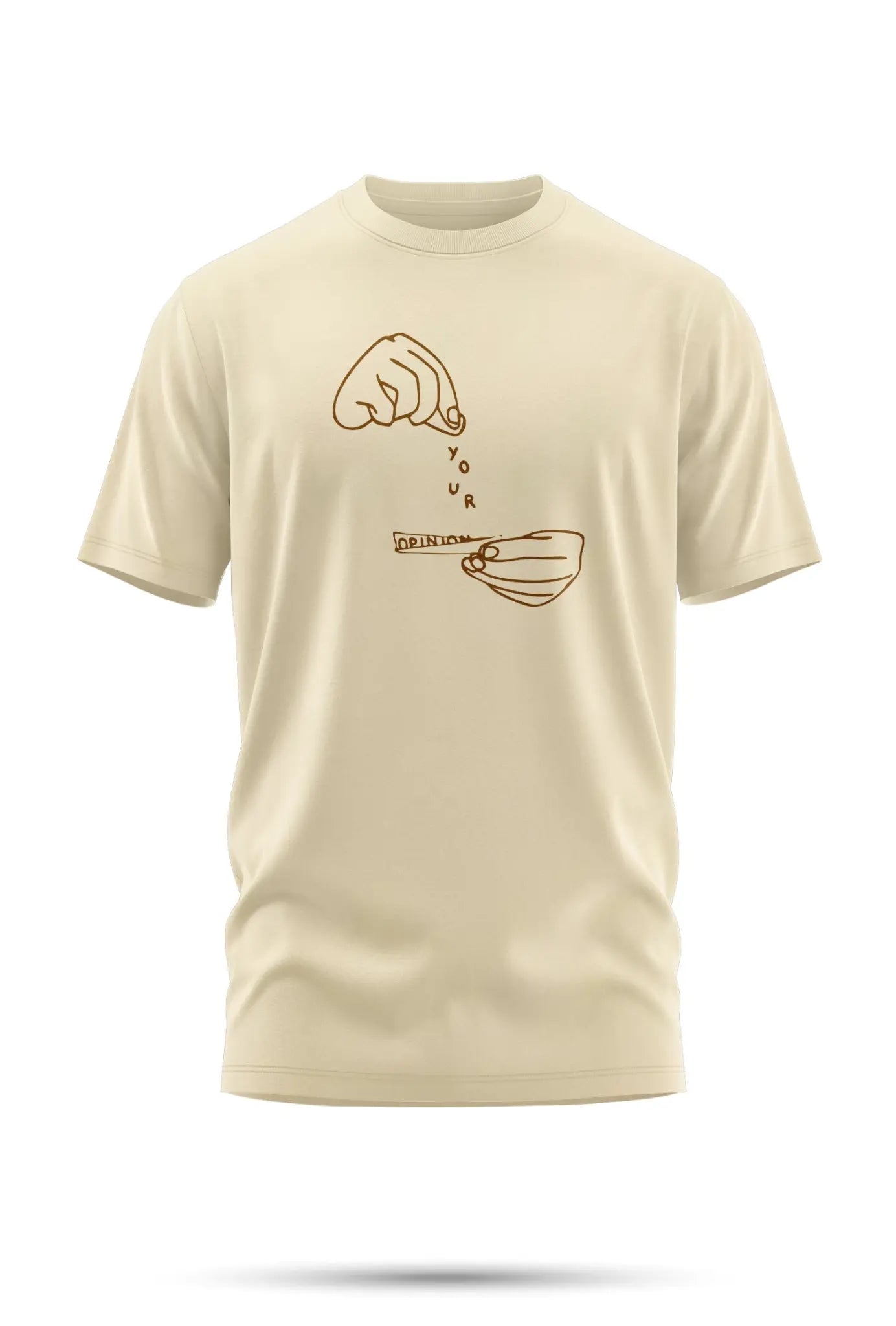 T-Shirt Brodé « Je Fume Ton Opinion » - Beige / XXS - tshirt