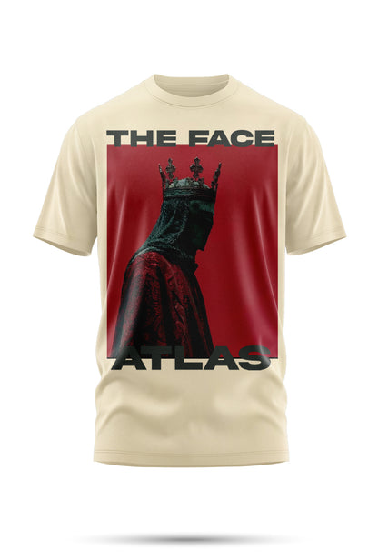 T-Shirt Boxy Fit 280GSM – Artwork Rouge Impérial « Le Roi Sans Visage »