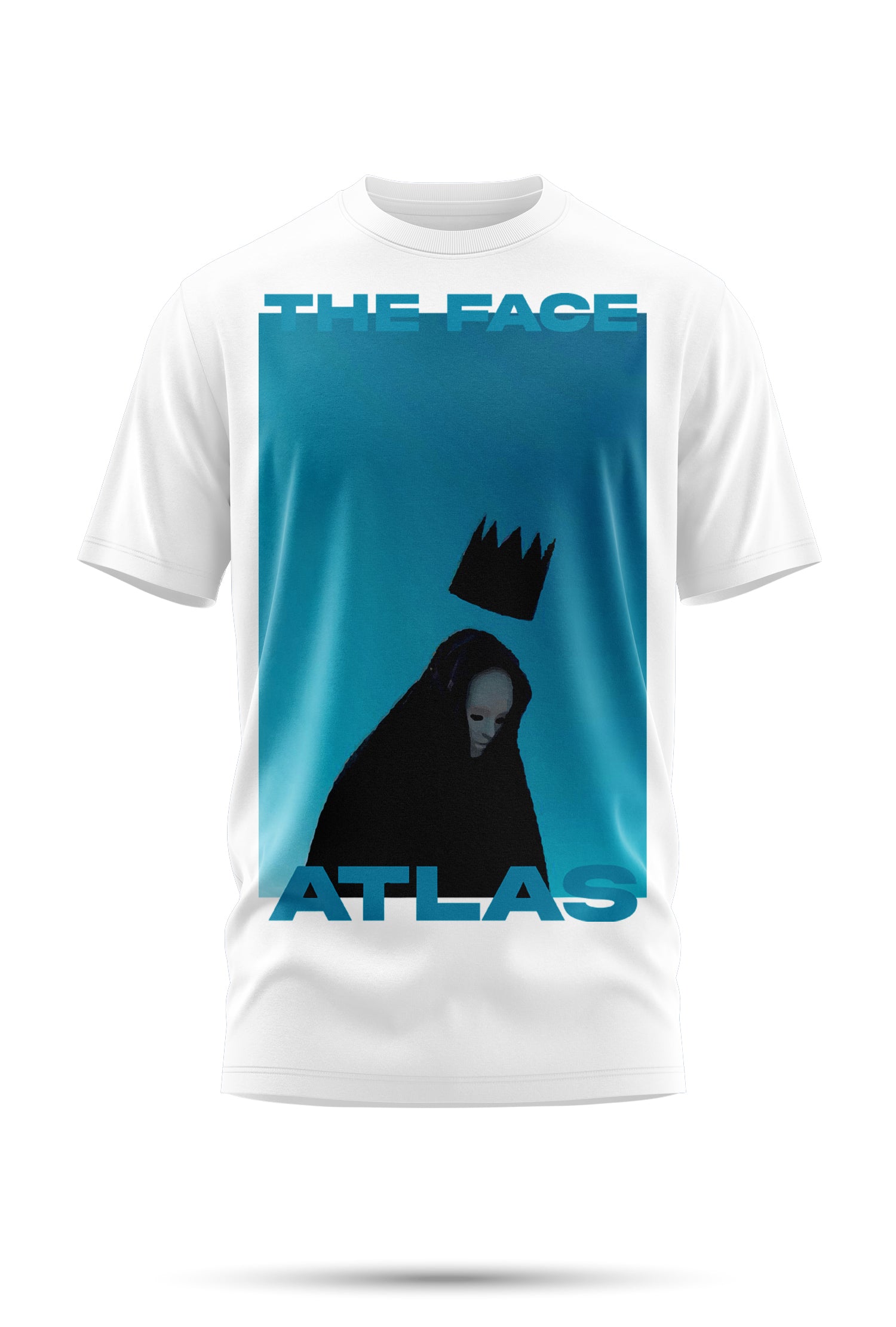 T-Shirt Boxy Fit 280GSM Bleu Ciel – Artwork « Couronne Perdue »