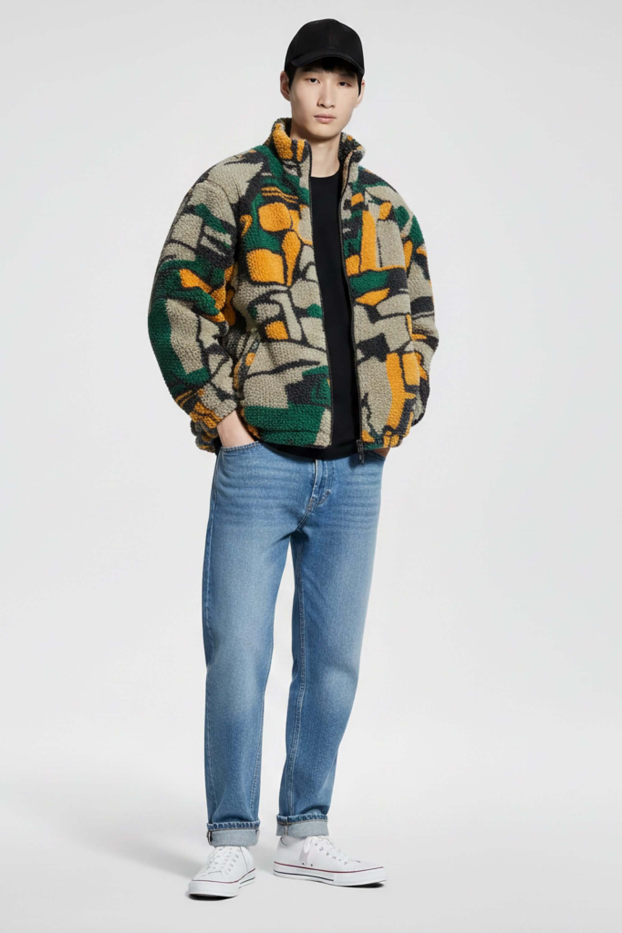 TFA – 420g | Veste Polaire Oversize "Abstract Jungle