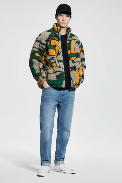 TFA – 420g | Veste Polaire Oversize "Abstract Jungle